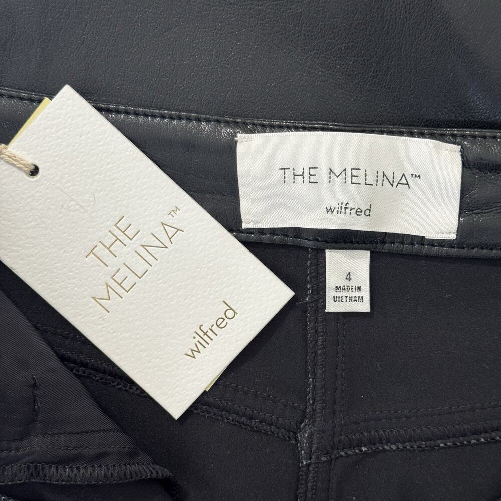 NWT Aritizia Wilfred The Melina Faux Leather Straight Pants Size 4 Black - Picture 11 of 14